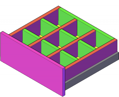 标准抽屉无前挡板格抽