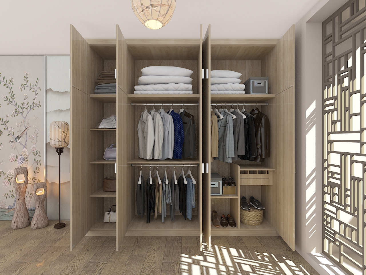 平开门标准衣柜(五门)-x2s2-009