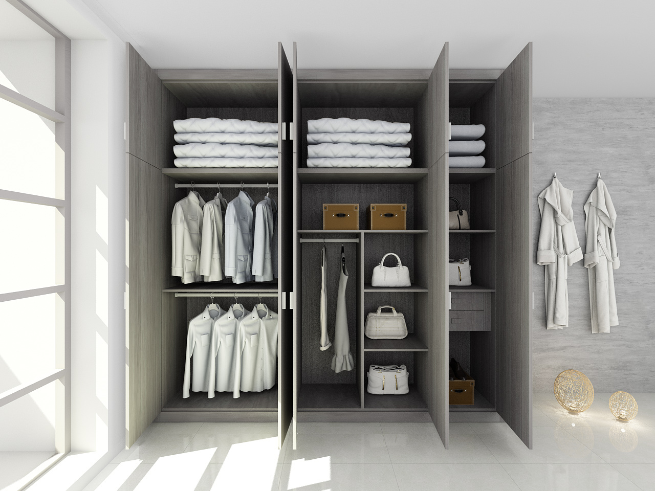 平开门标准衣柜五门x2s2012