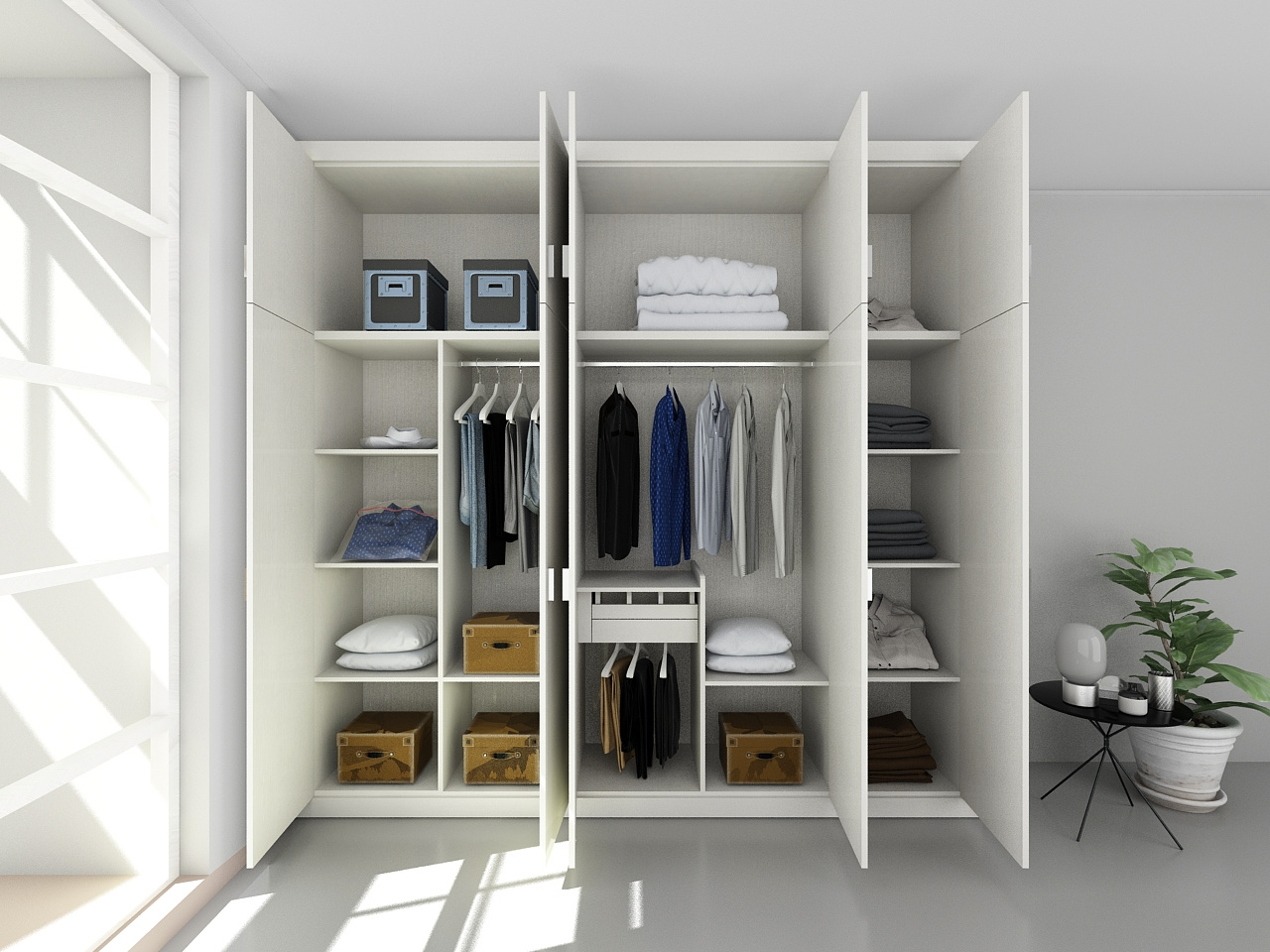 平开门标准衣柜五门x2s2004